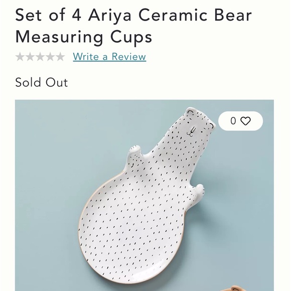 Anthropologie Ariya Ceramic Bear Set of 4 Measuring Cups NEW - Picture 6 of 16
